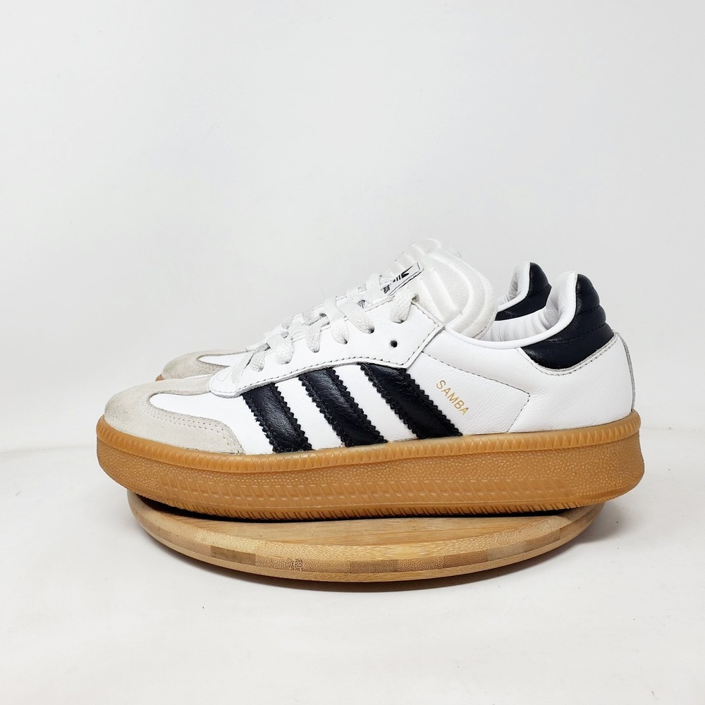 Adidas Samba XLG Shoes Mens 5.5 White Black Fat Tongue Low Turf Indoor Sneaker